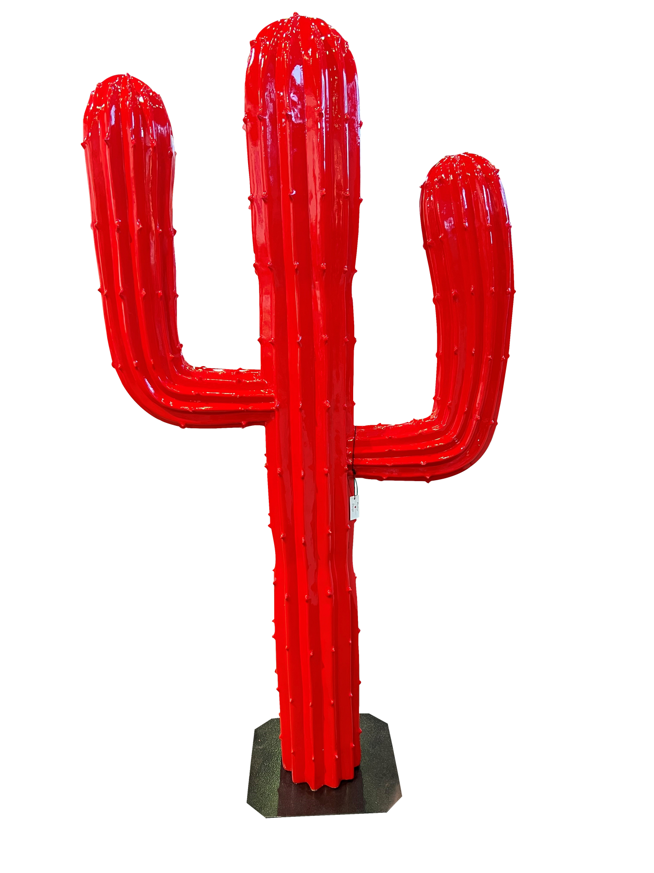 Sculpture vibrante de cactus Saguaro vert