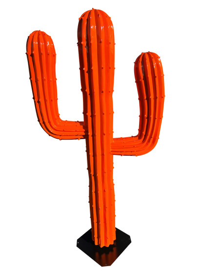 Vibrant Saguaro Cactus Sculpture red