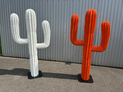 Vibrant Saguaro Cactus Sculpture orange