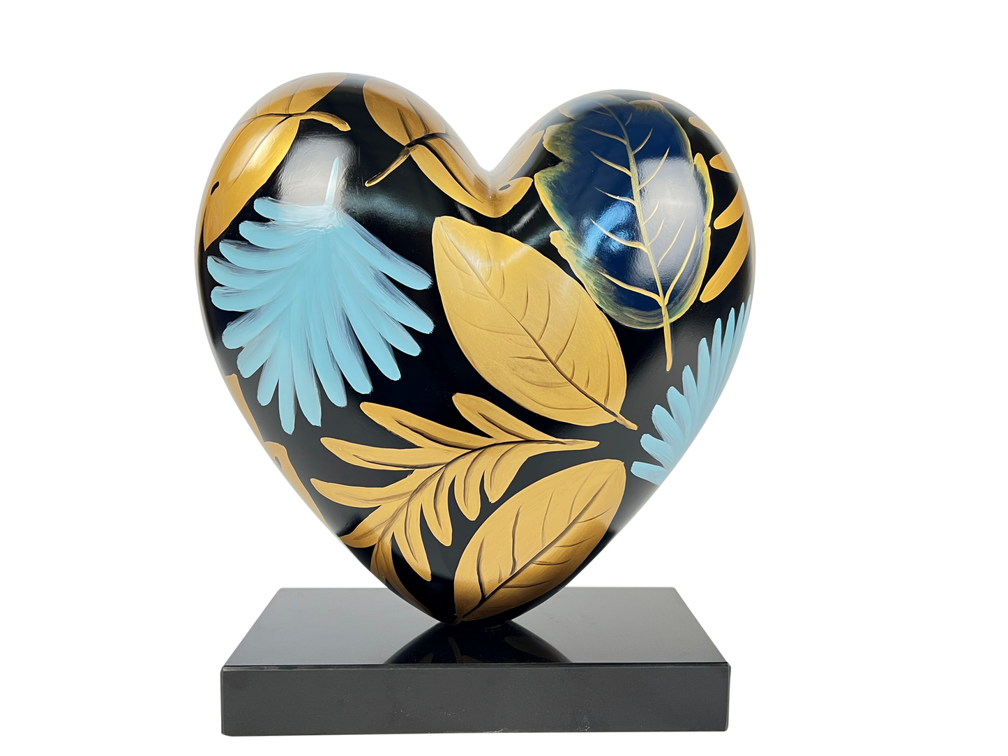 Golden Bloom Heart Sculpture