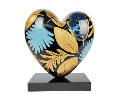 Golden Bloom Heart Sculpture