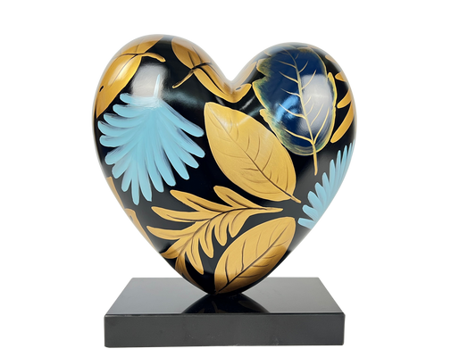 Golden Bloom Heart Sculpture