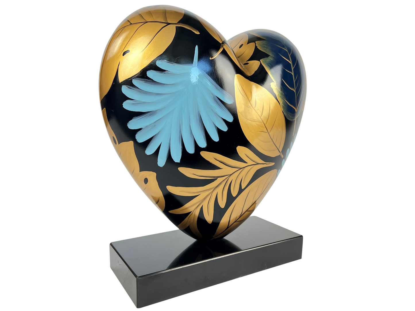 Golden Bloom Heart Sculpture