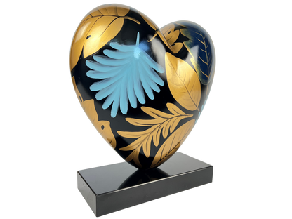 Golden Bloom Heart Sculpture