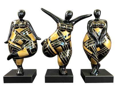 Black & Gold Geometric Elegance Trio