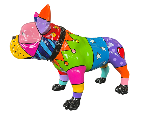 Colorful French Bulldog Art Statue