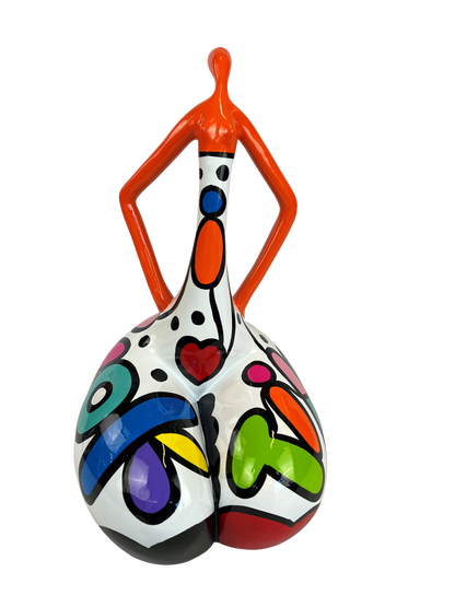 Vibrant Expression Hand-Painted Sculpture