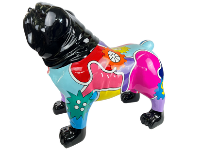 Statue de bouledogue d'argent Pop Art