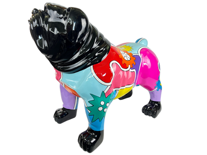 Statue de bouledogue d'argent Pop Art