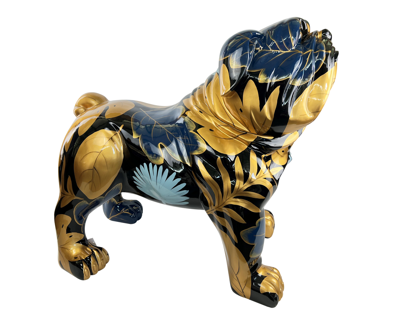 Golden Leaf Art Bulldog Statue