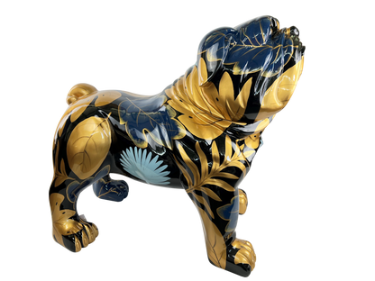 Golden Leaf Art Bulldog Statue