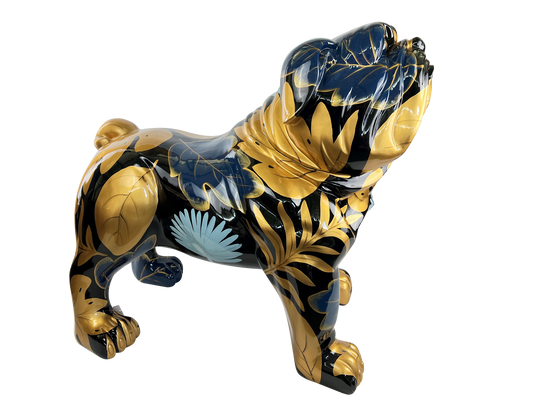 Golden Leaf Art Bulldog Statue