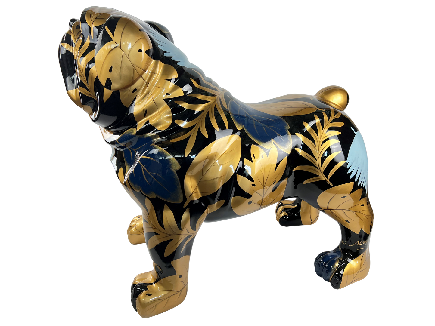 Golden Leaf Art Bulldog Statue