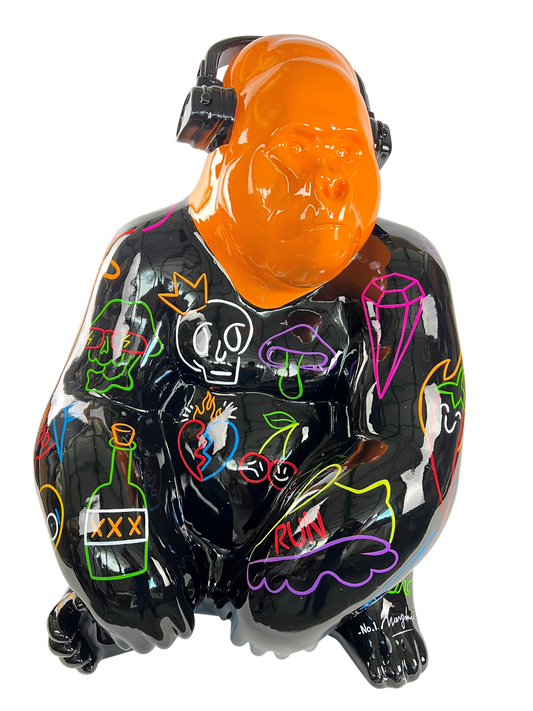 Graffiti Neon Gorilla – Édition Orange