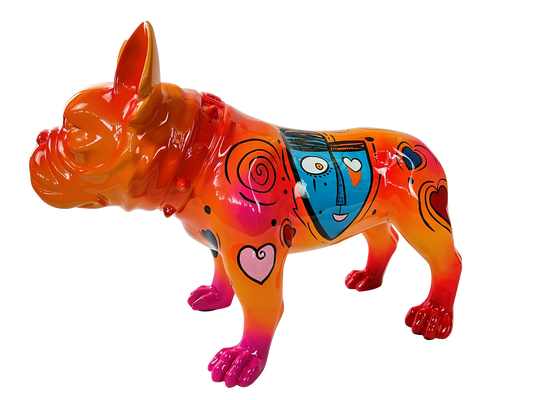 Abstract Love French Bulldog Statue