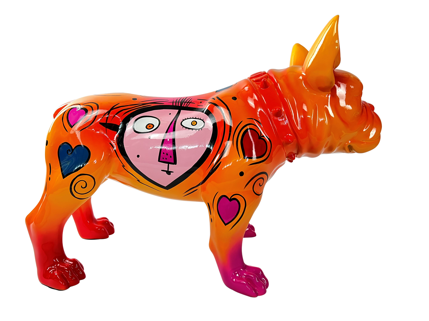 Abstract Love French Bulldog Statue